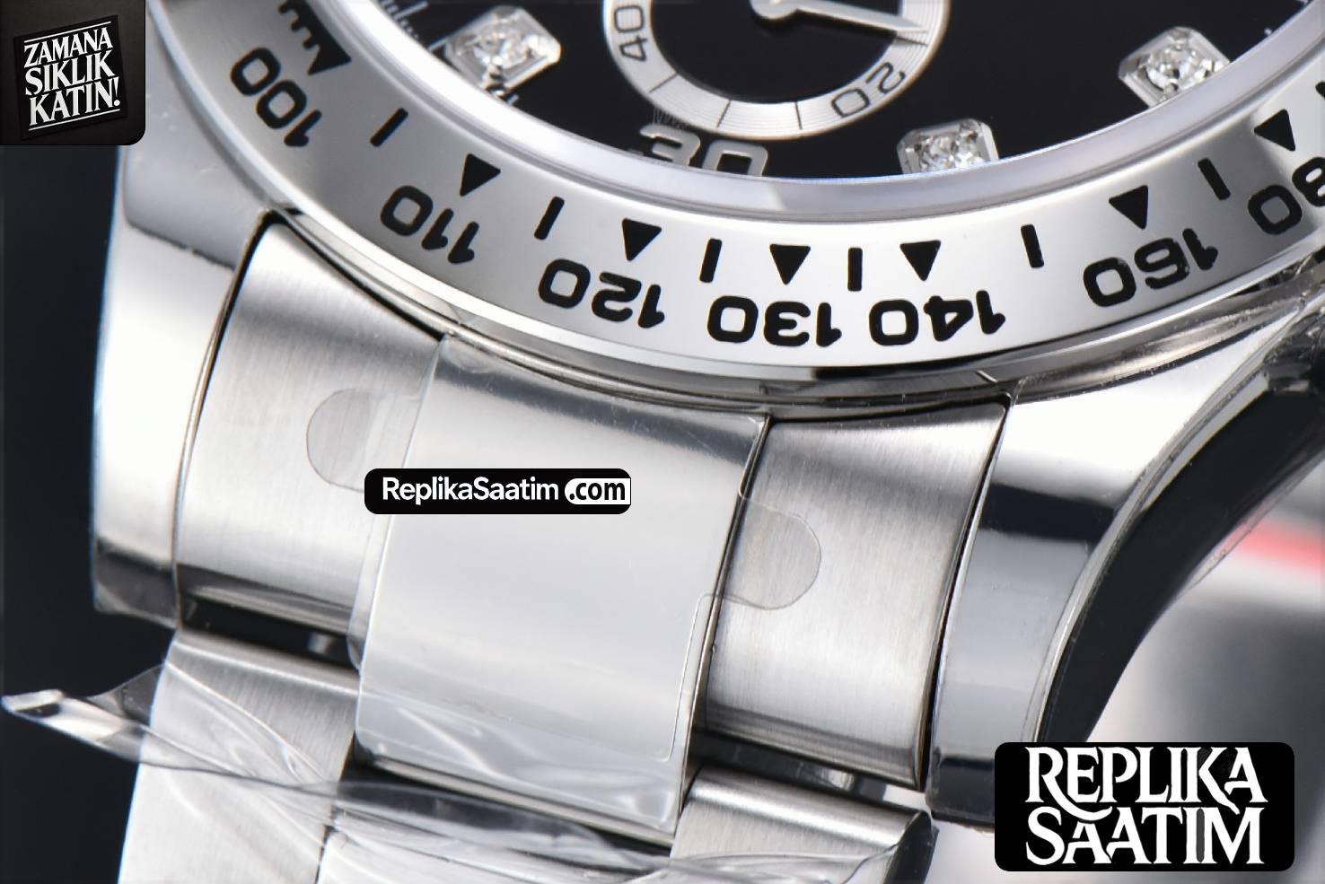 Daytona 116509 SS APSF Black Dial Diamond Marker SS Bracelet SH4130 -10