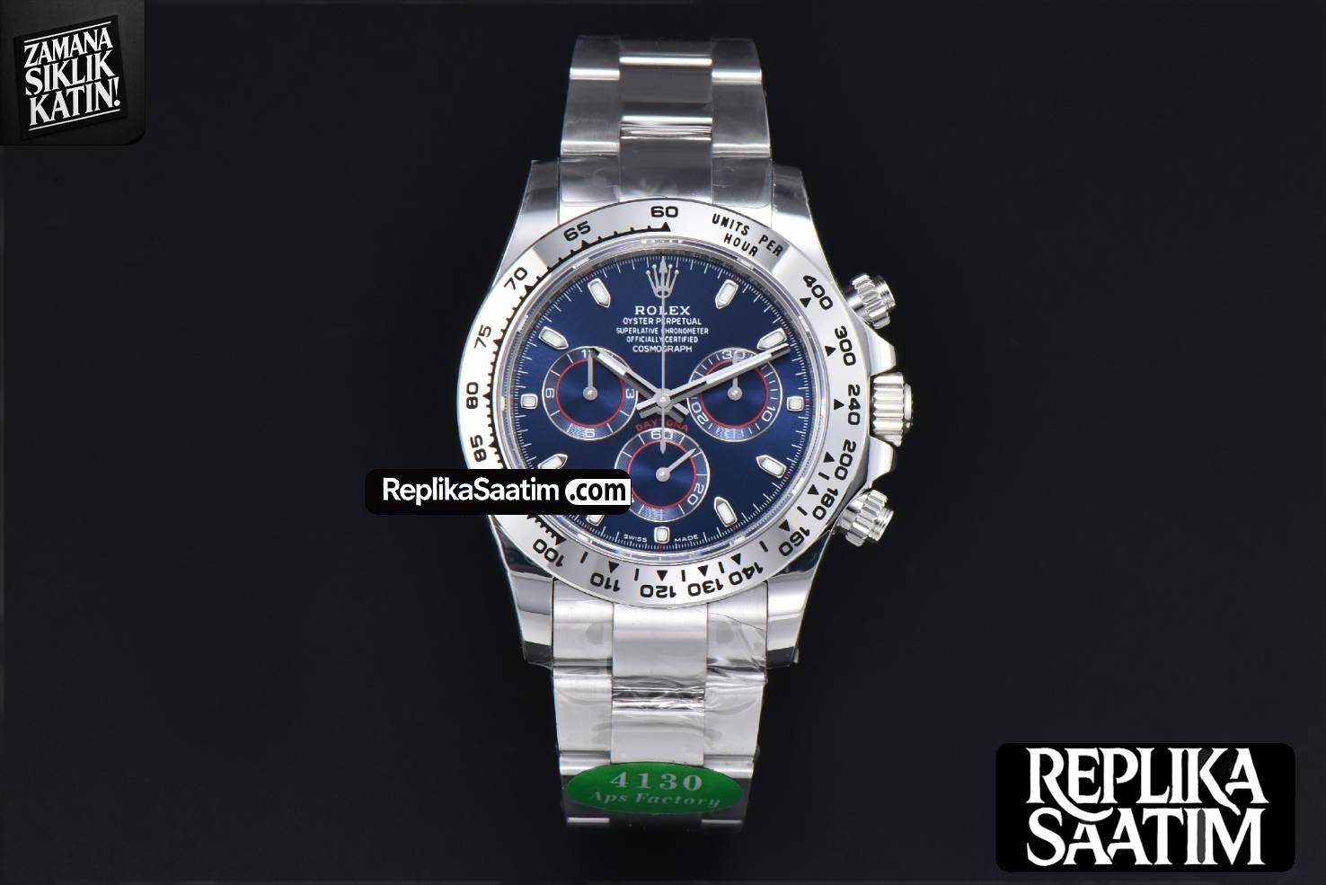 Daytona 116509 SS APSF Blue Dial Lume Marker SS Bracelet SH4130 -02