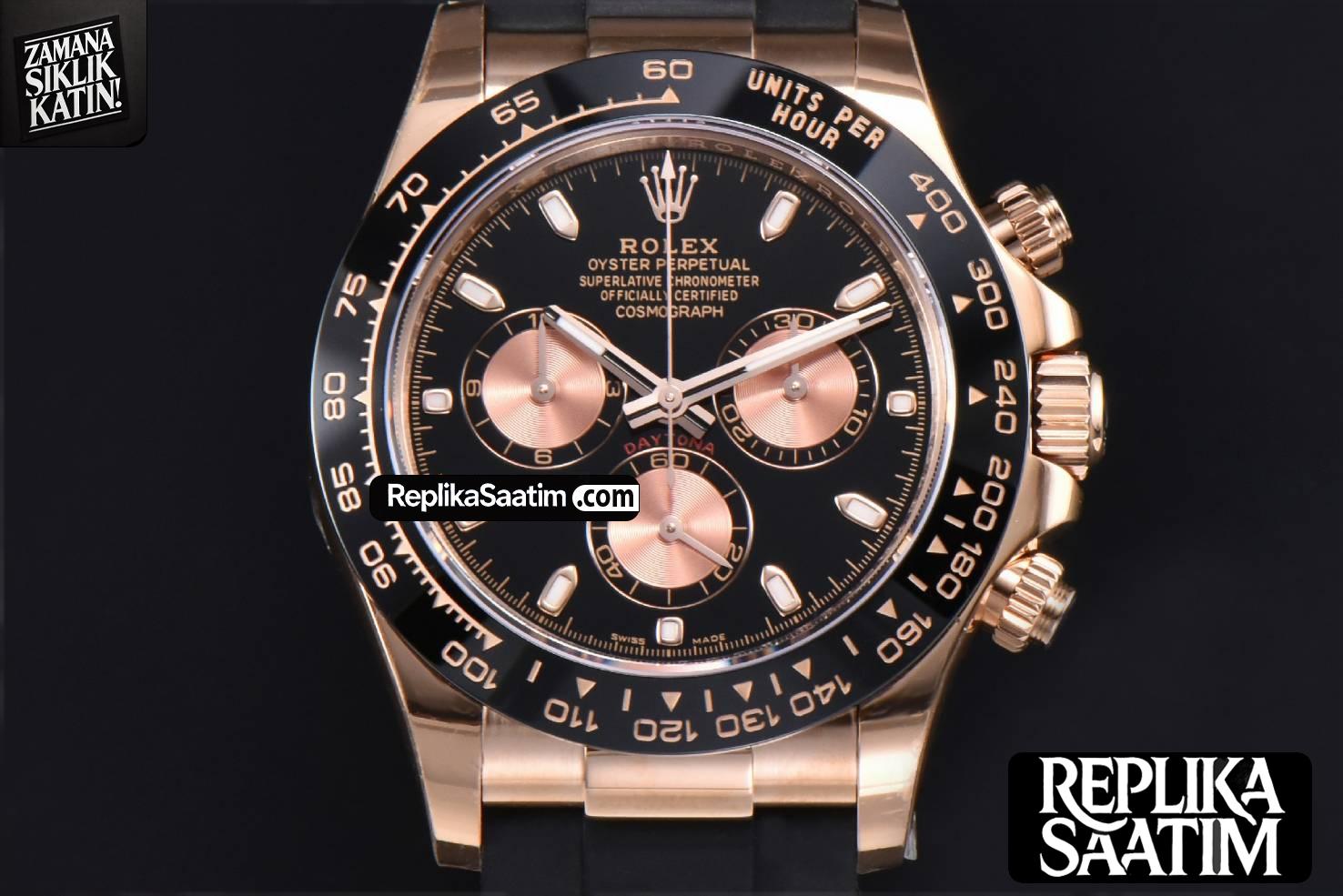 Daytona 116515 RG APSF Black Dial Ceramic Bezel Lume Marker Oysterflex Strap Tungsten Version SH4130 -01