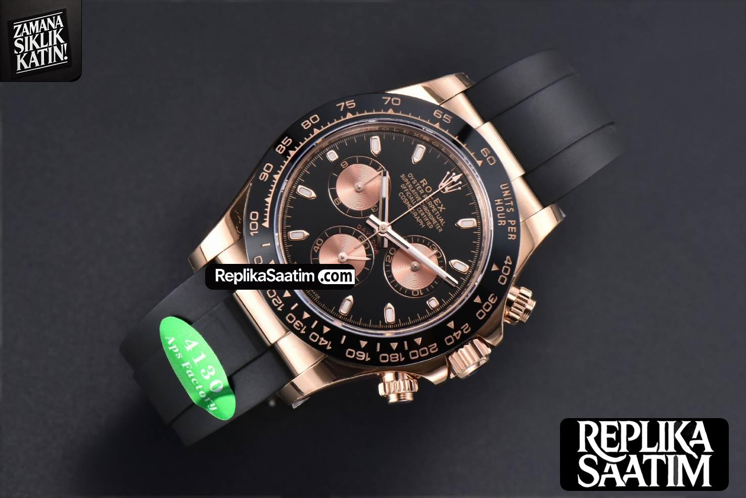 Daytona 116515 RG APSF Black Dial Ceramic Bezel Lume Marker Oysterflex Strap Tungsten Version SH4130 -03