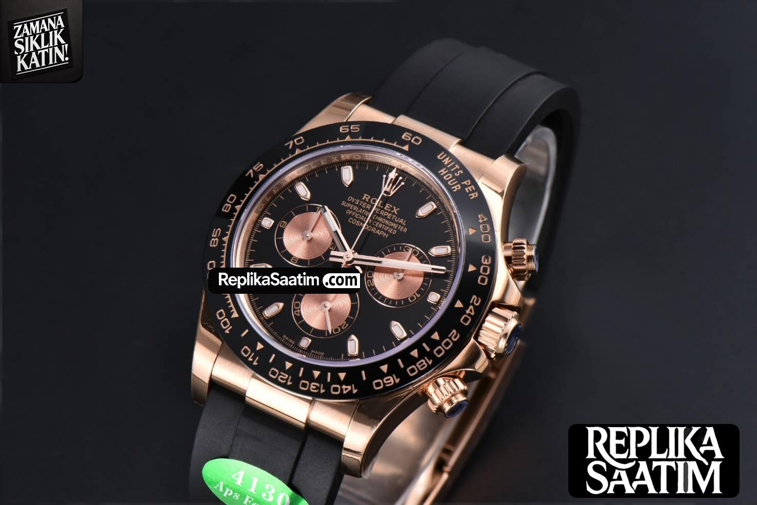 Daytona 116515 RG APSF Black Dial Ceramic Bezel Lume Marker Oysterflex Strap Tungsten Version SH4130 -04