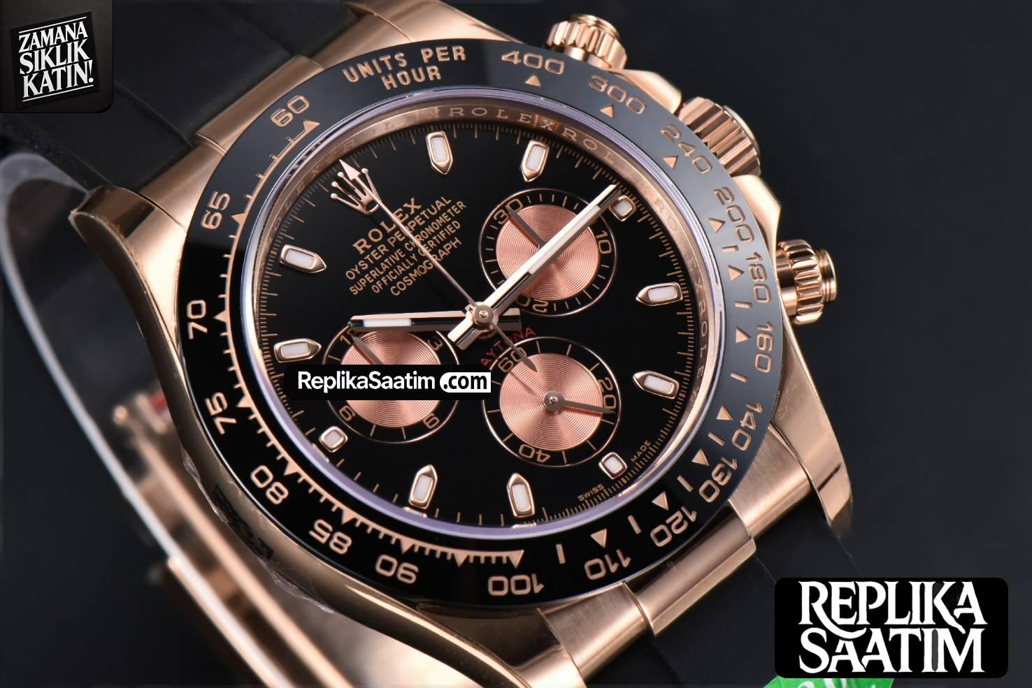 Daytona 116515 RG APSF Black Dial Ceramic Bezel Lume Marker Oysterflex Strap Tungsten Version SH4130 -14