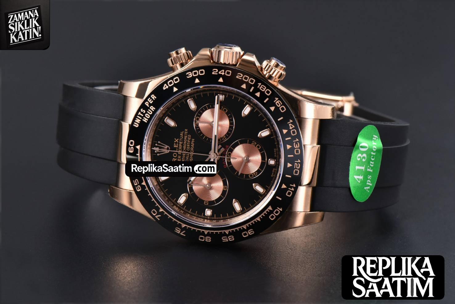 Daytona 116515 RG APSF Black Dial Ceramic Bezel Lume Marker Oysterflex Strap Tungsten Version SH4130 -15
