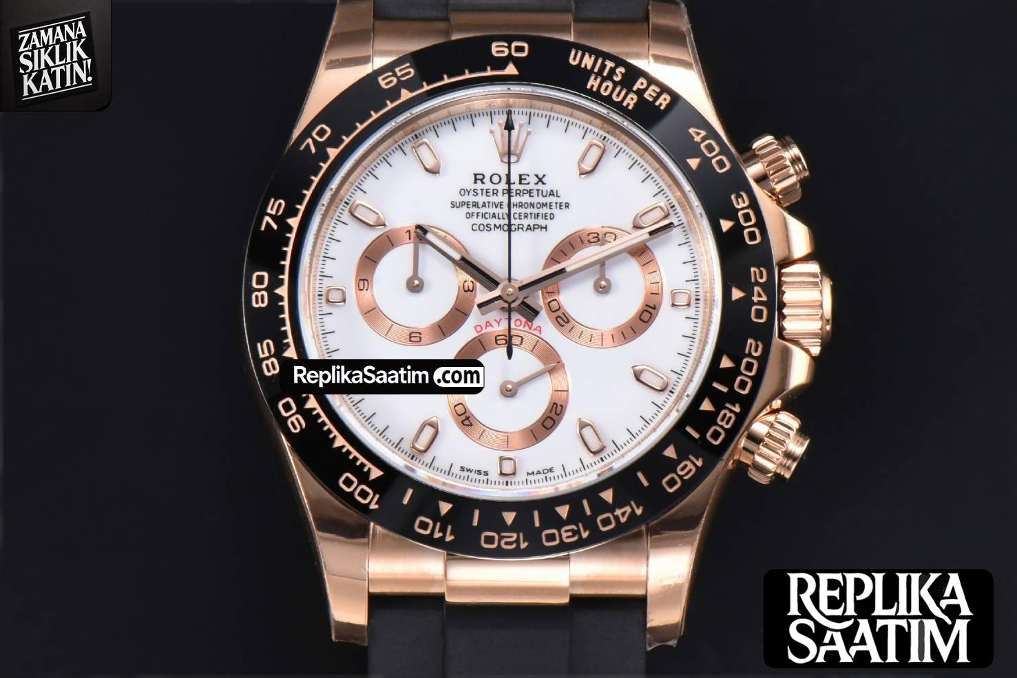 Daytona 116515 RG APSF White Dial Ceramic Bezel Lume Marker Oysterflex Strap Tungsten Version SH4130 -01