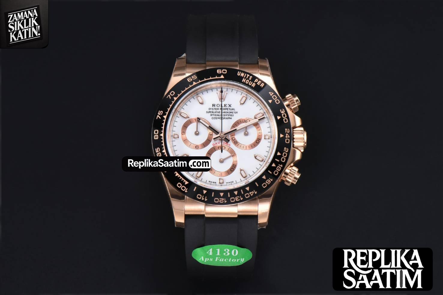Daytona 116515 RG APSF White Dial Ceramic Bezel Lume Marker Oysterflex Strap Tungsten Version SH4130 -02