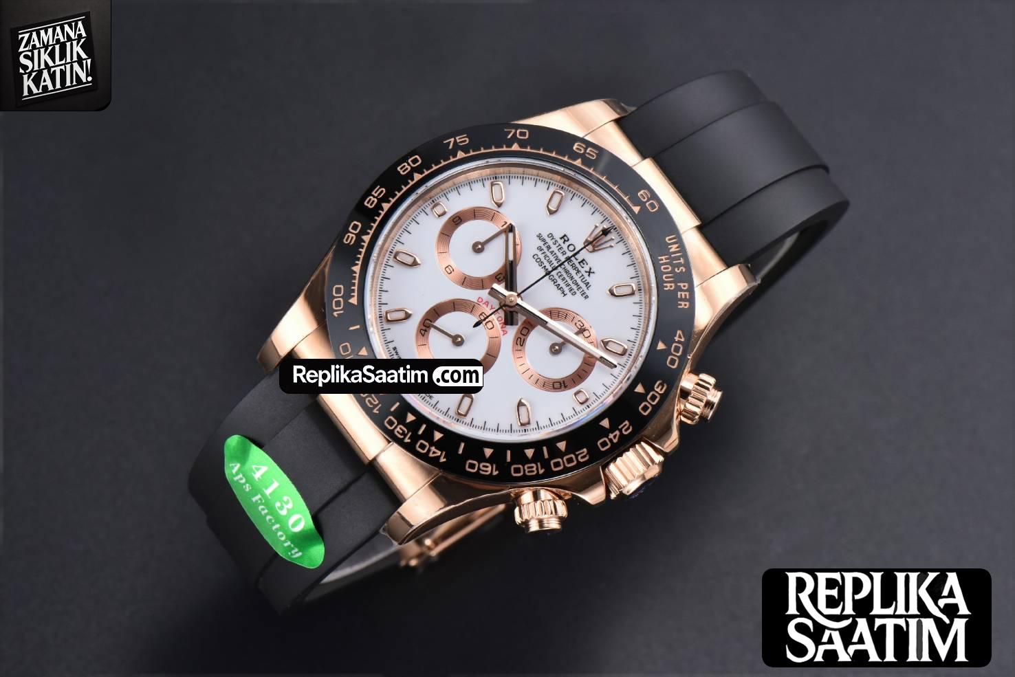 Daytona 116515 RG APSF White Dial Ceramic Bezel Lume Marker Oysterflex Strap Tungsten Version SH4130 -03
