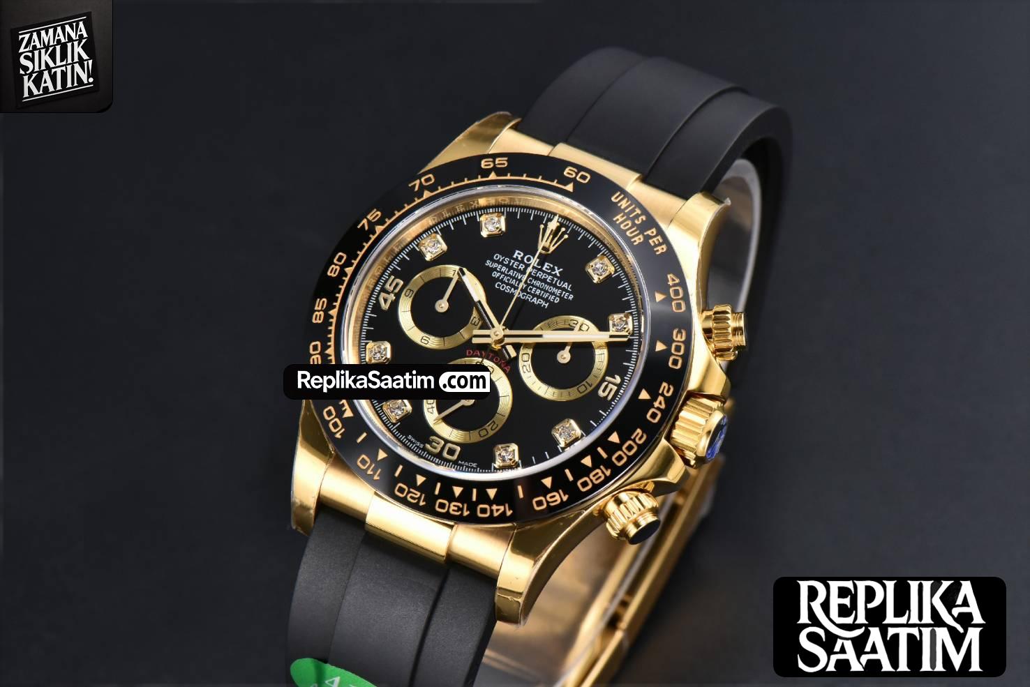 Daytona 116518 YG APSF Black Dial Ceramic Bezel Diamond Marker Oysterflex Strap Tungsten Version SH4130 -04