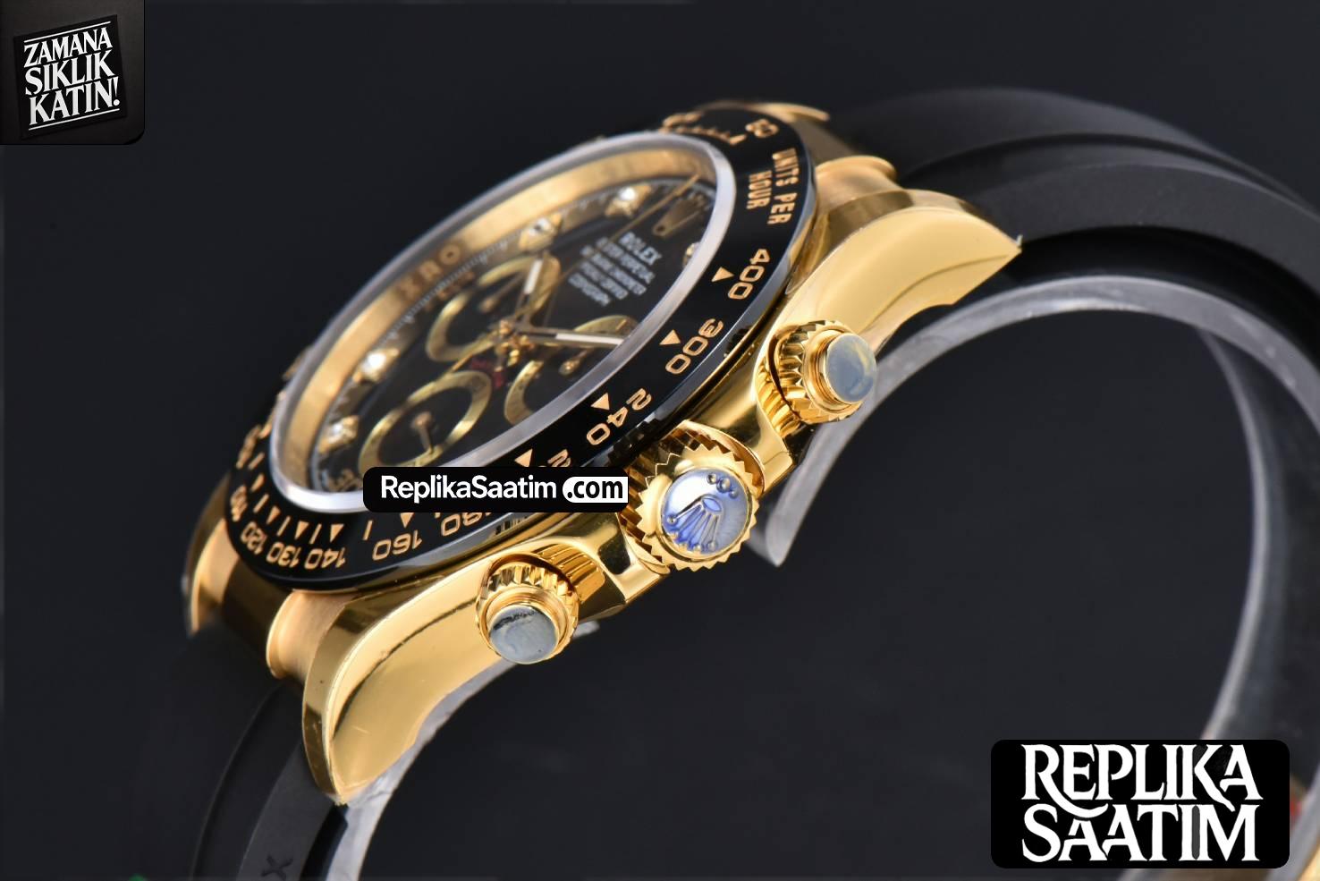 Daytona 116518 YG APSF Black Dial Ceramic Bezel Diamond Marker Oysterflex Strap Tungsten Version SH4130 -11
