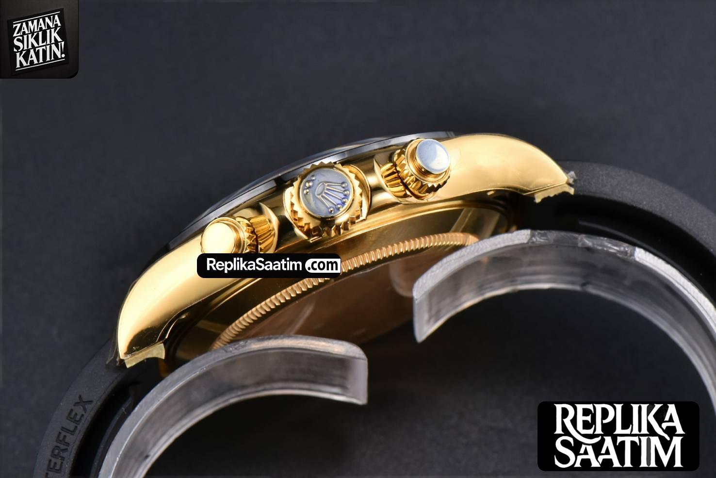 Daytona 116518 YG APSF Black Dial Ceramic Bezel Diamond Marker Oysterflex Strap Tungsten Version SH4130 -16