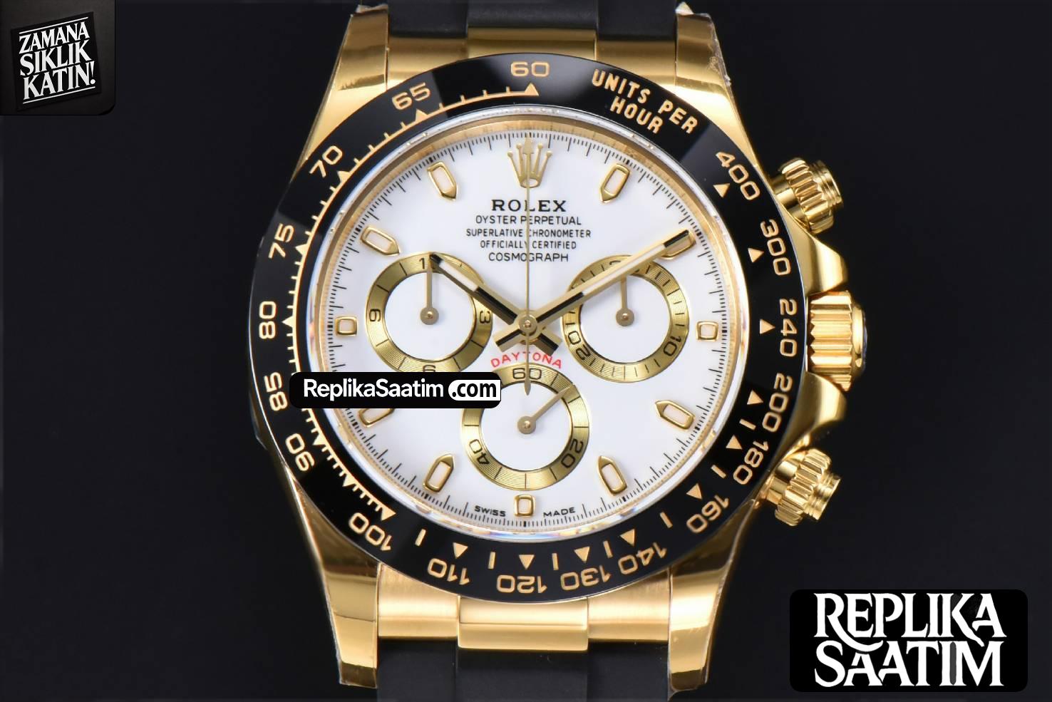 Daytona 116518 YG APSF White Dial Ceramic Bezel Lume Marker Oysterflex Strap Tungsten Version SH4130 -01