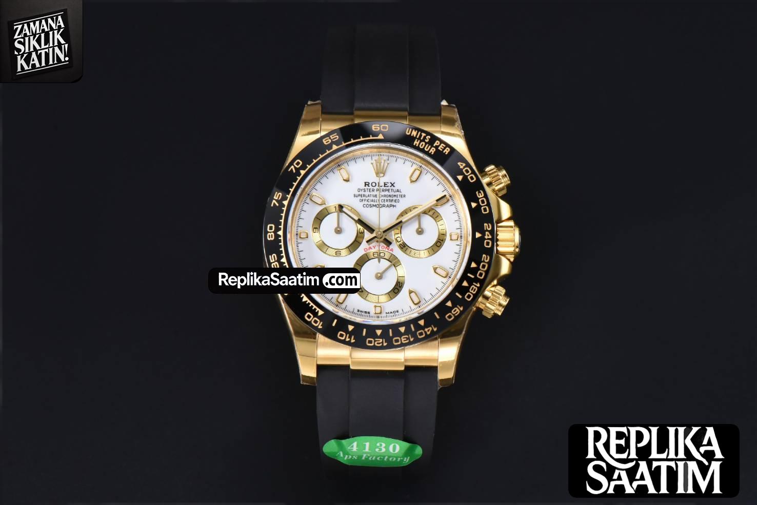 Daytona 116518 YG APSF White Dial Ceramic Bezel Lume Marker Oysterflex Strap Tungsten Version SH4130 -02