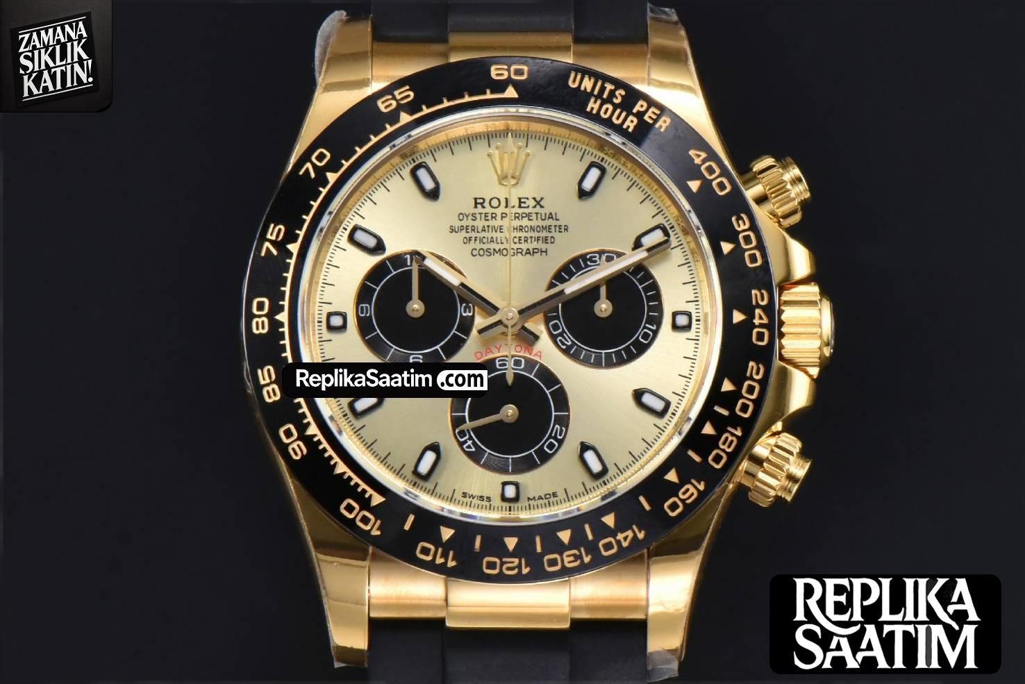 Daytona 116518 YG APSF YG/Black Dial Ceramic Bezel Lume Marker Oysterflex Strap Tungsten Version SH4130 -01