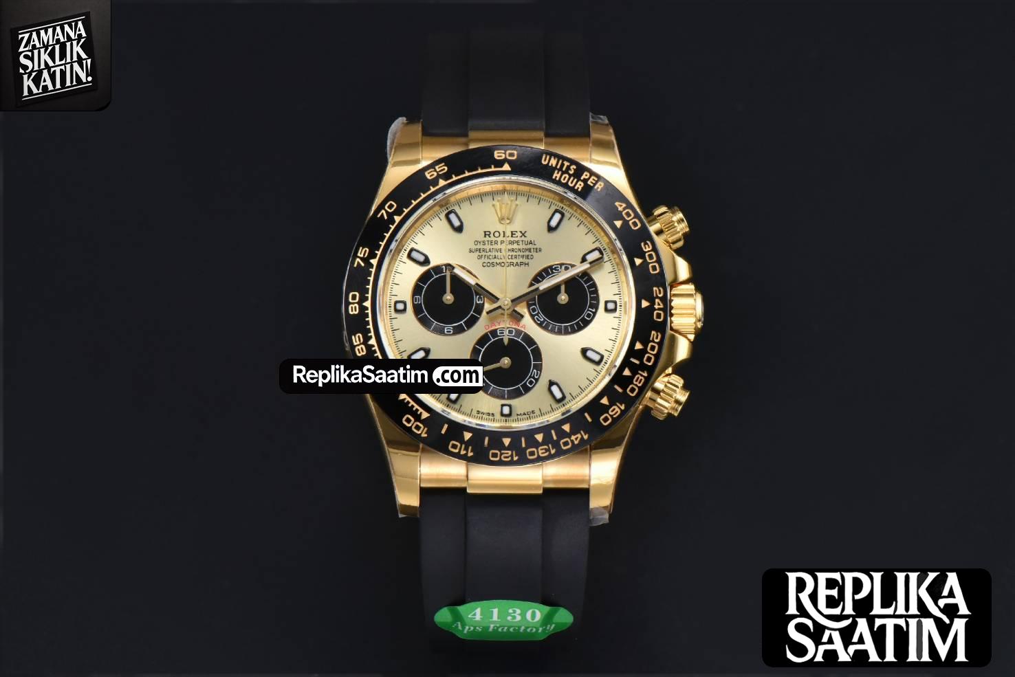 Daytona 116518 YG APSF YG/Black Dial Ceramic Bezel Lume Marker Oysterflex Strap Tungsten Version SH4130 -02