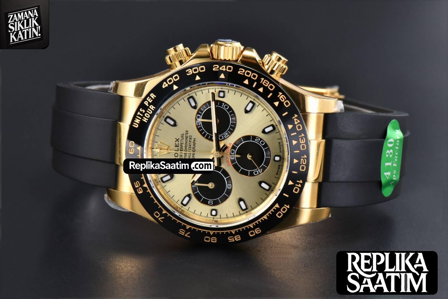 Daytona 116518 YG APSF YG/Black Dial Ceramic Bezel Lume Marker Oysterflex Strap Tungsten Version SH4130 -15