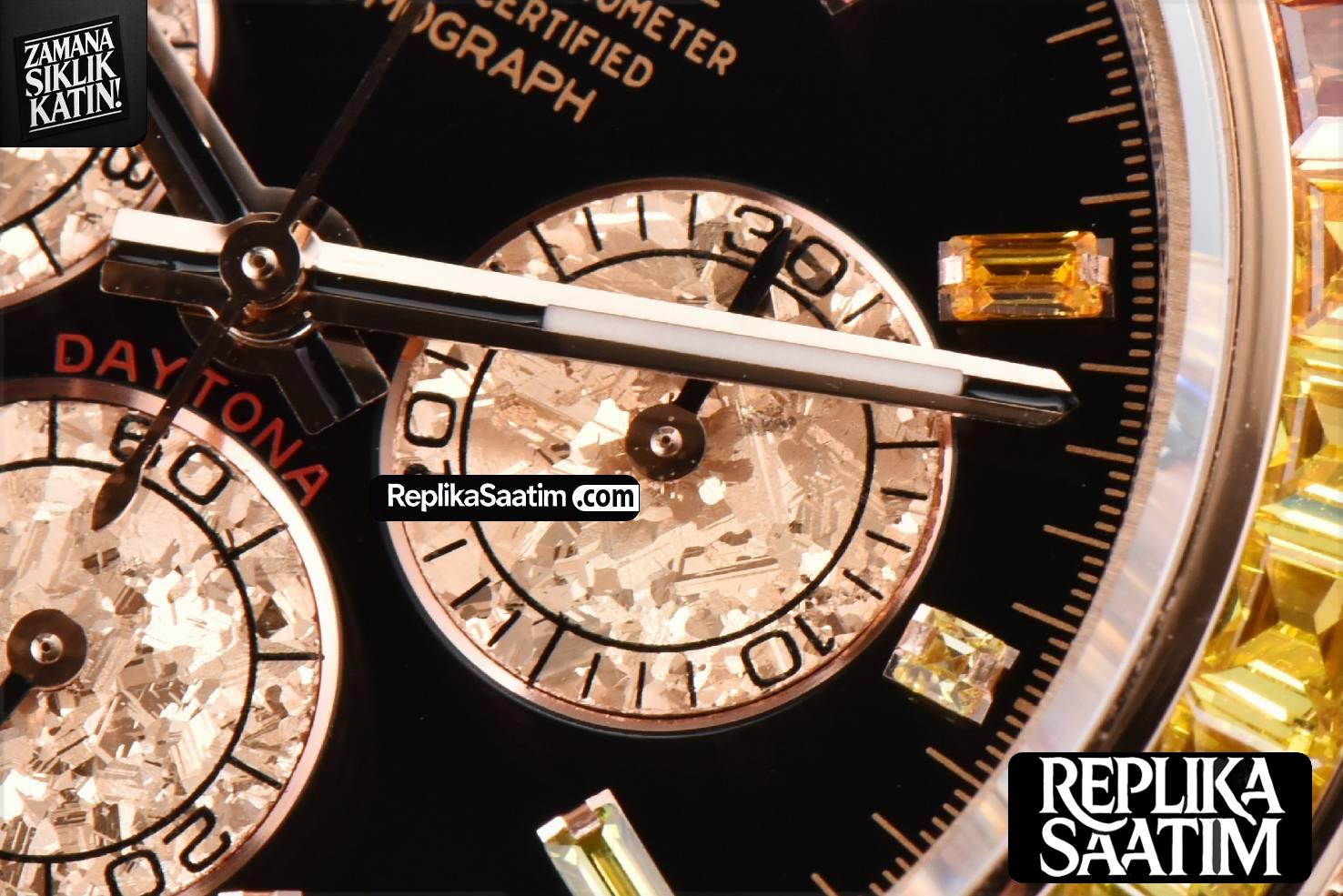 Daytona 116595 King RG Rainbow Diamond Black Dial RG Bracelet A7750 -06