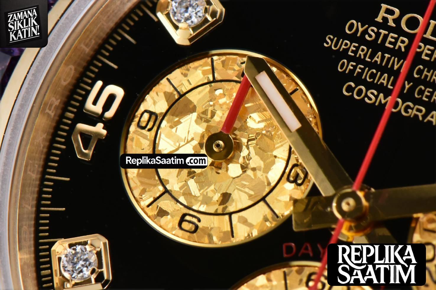Daytona 116598  Rainbow ZF Black Diamonds Dial on YG Bracelet SH4130 -06