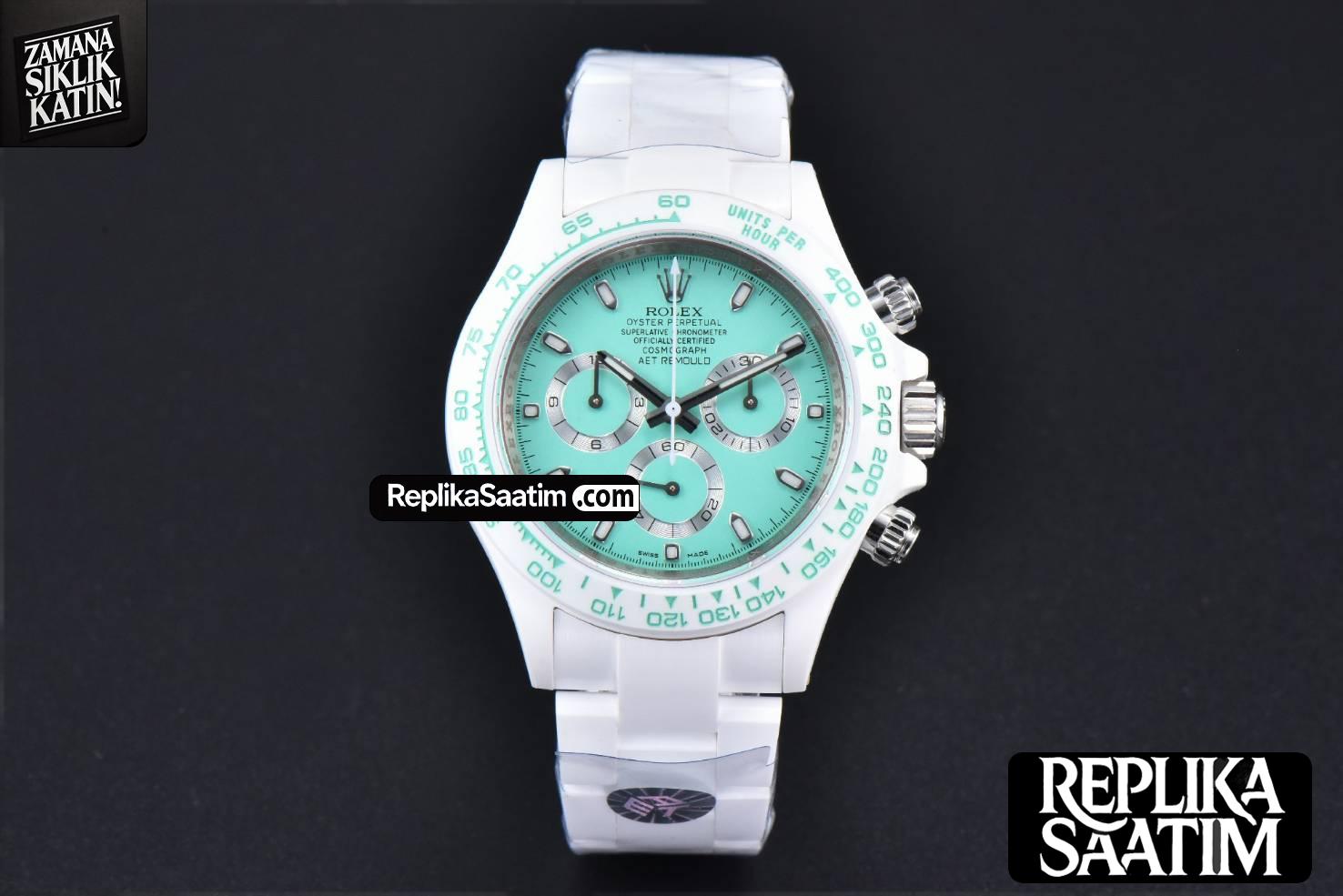 Daytona AETF White Ceramic Tiffany Dial Ceramic Bracelet SA4130 V2 -01