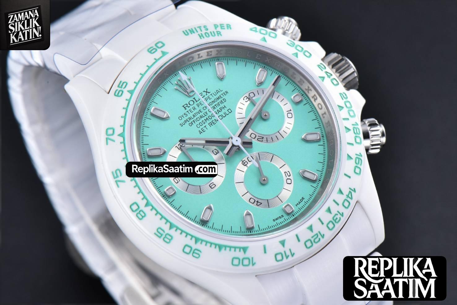 Daytona AETF White Ceramic Tiffany Dial Ceramic Bracelet SA4130 V2 -13