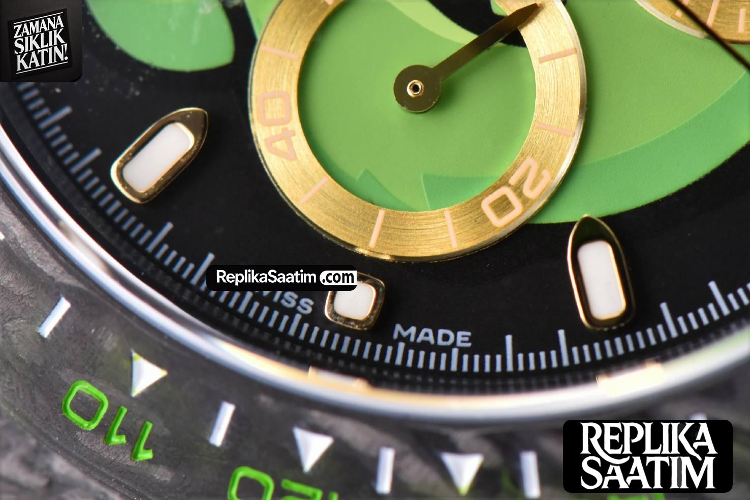 Daytona DIW Carbon WWF  Green Wolf Dial on Dark Green Nylon Strap A7750 -07