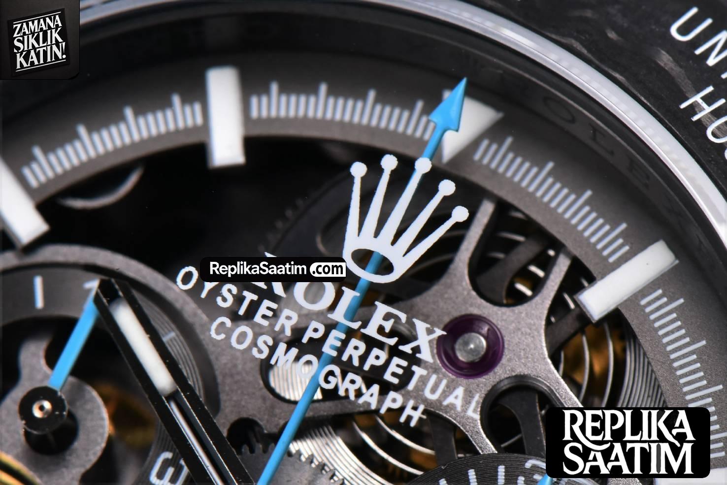 Daytona Montoya Carbon Fiber 40mm DIWF Skeleton Dial Blue Hand Black Nylon Strap 4130 -05