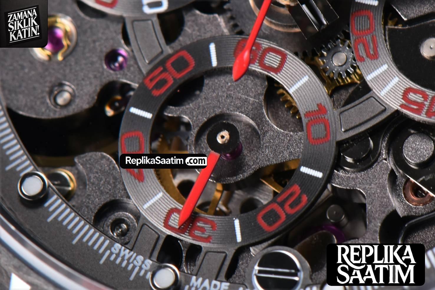 Daytona Montoya Carbon Fiber 40mm DIWF Skeleton Dial Red Hand Black Nylon Strap 4130 -08