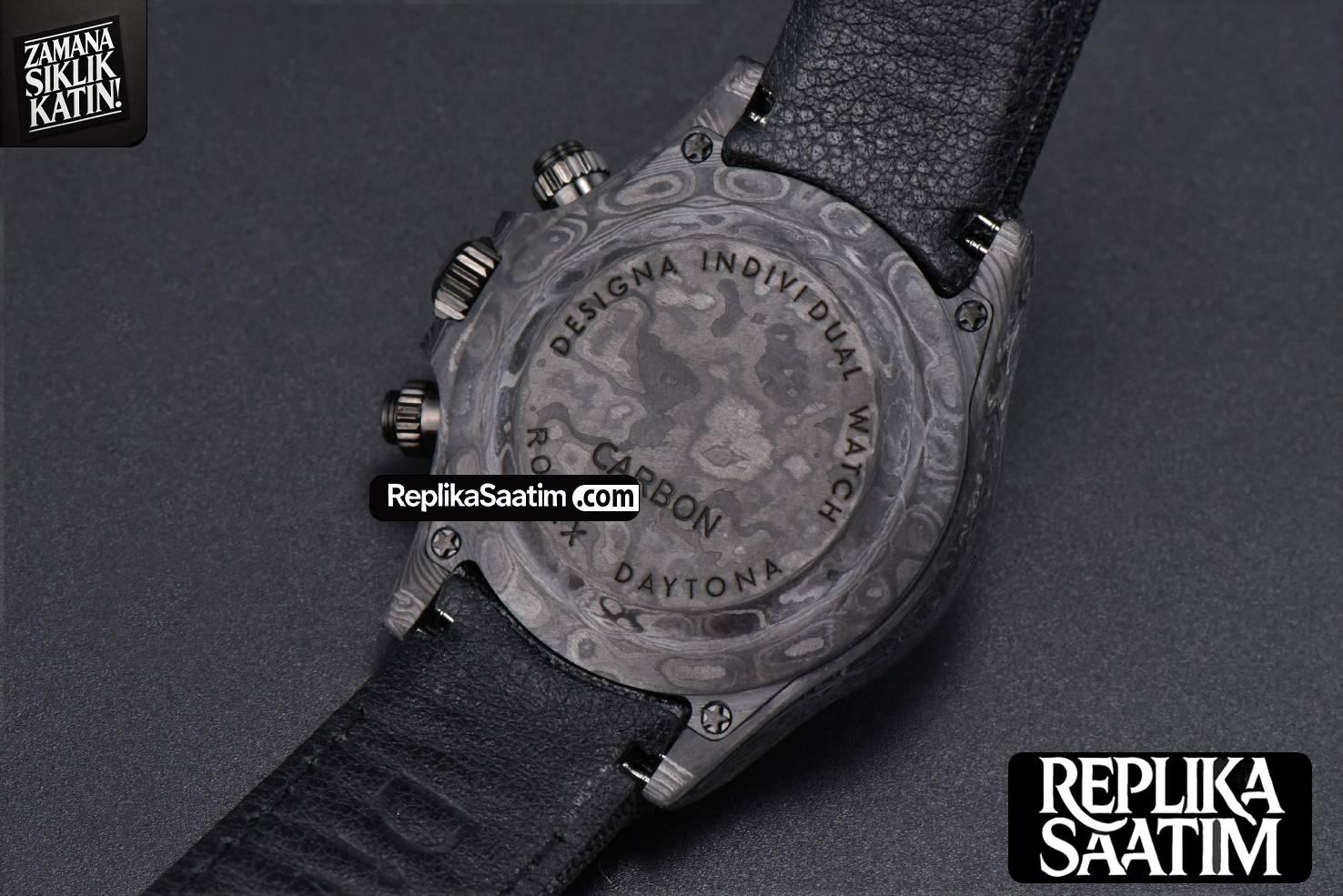 Daytona Montoya Carbon Fiber 40mm DIWF Skeleton Dial Red Hand Black Nylon Strap 4130 -21