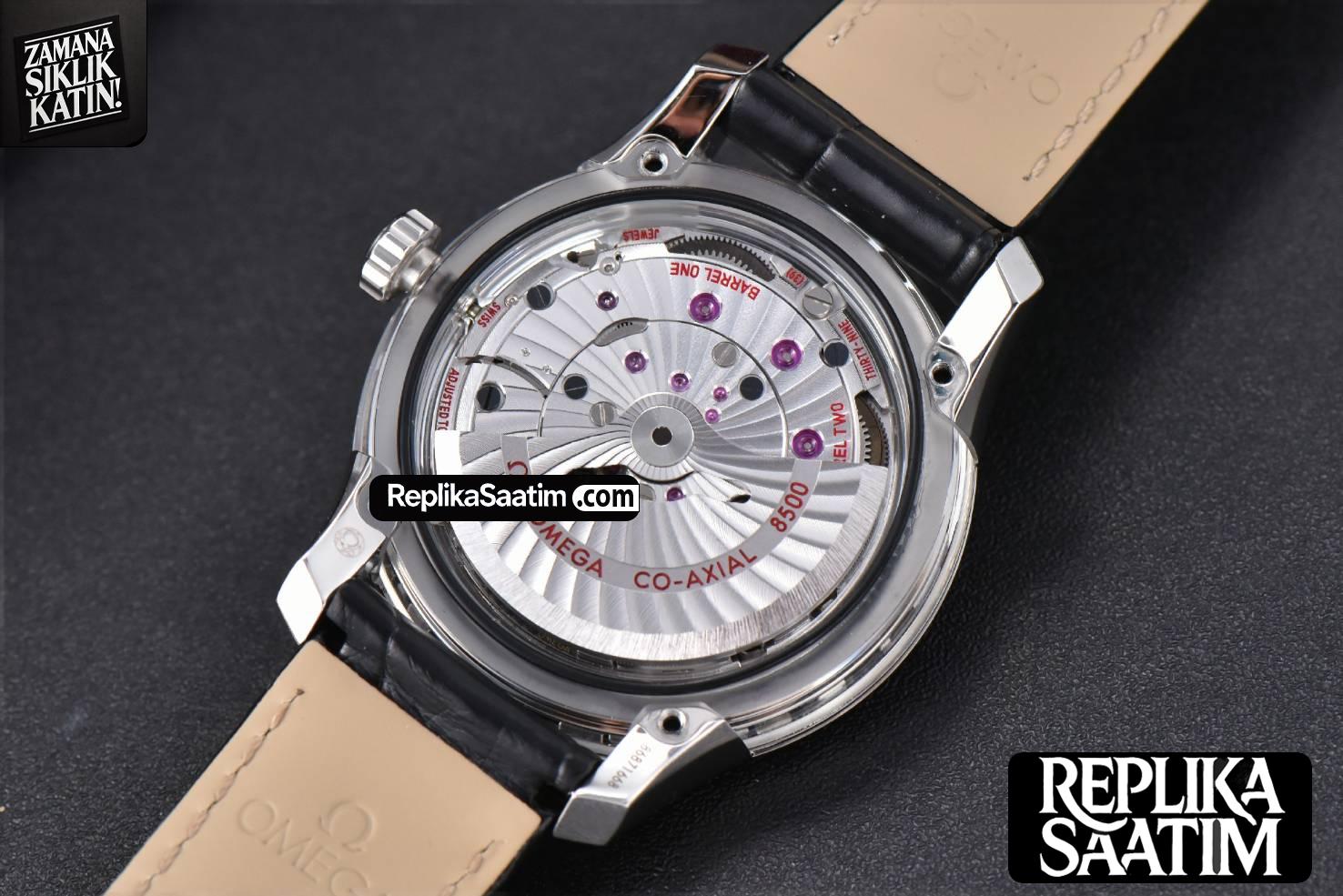 De Ville Hour Vision VSF 41MM Black Dial Black Croco Strap A8500 -21