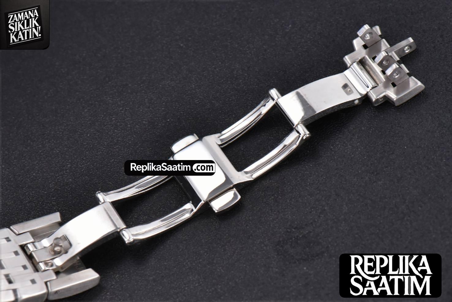 De Ville Hour Vision VSF 41MM Black Dial Stick Marker SS Bracelet A8500 -25