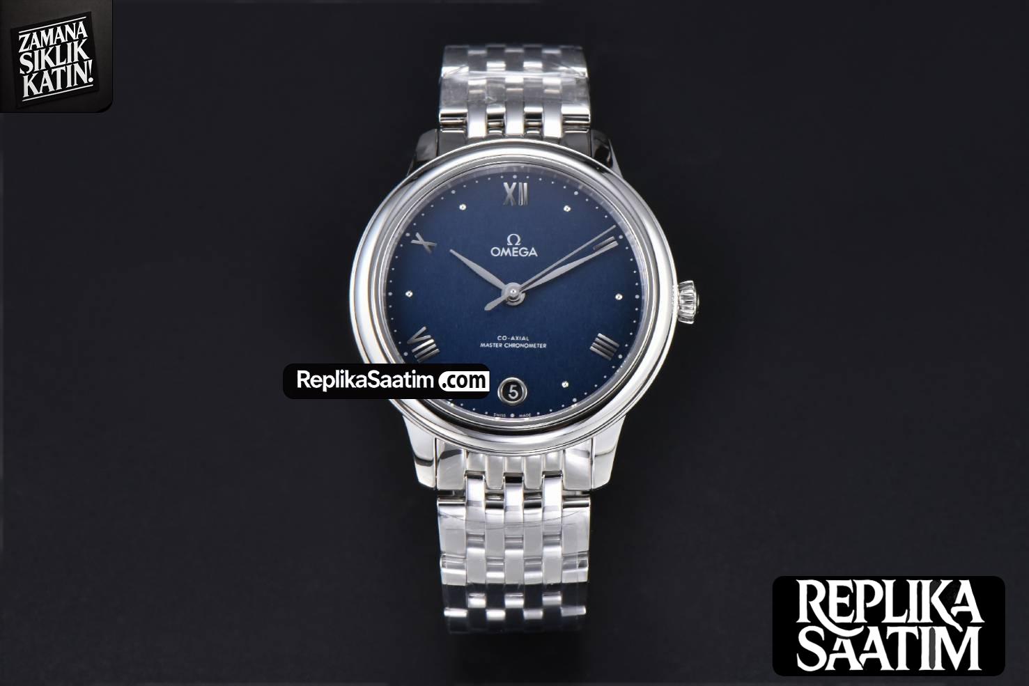 De Ville Prestige Ladies 34mm VSF Blue Dial Bracelet A8800 -01