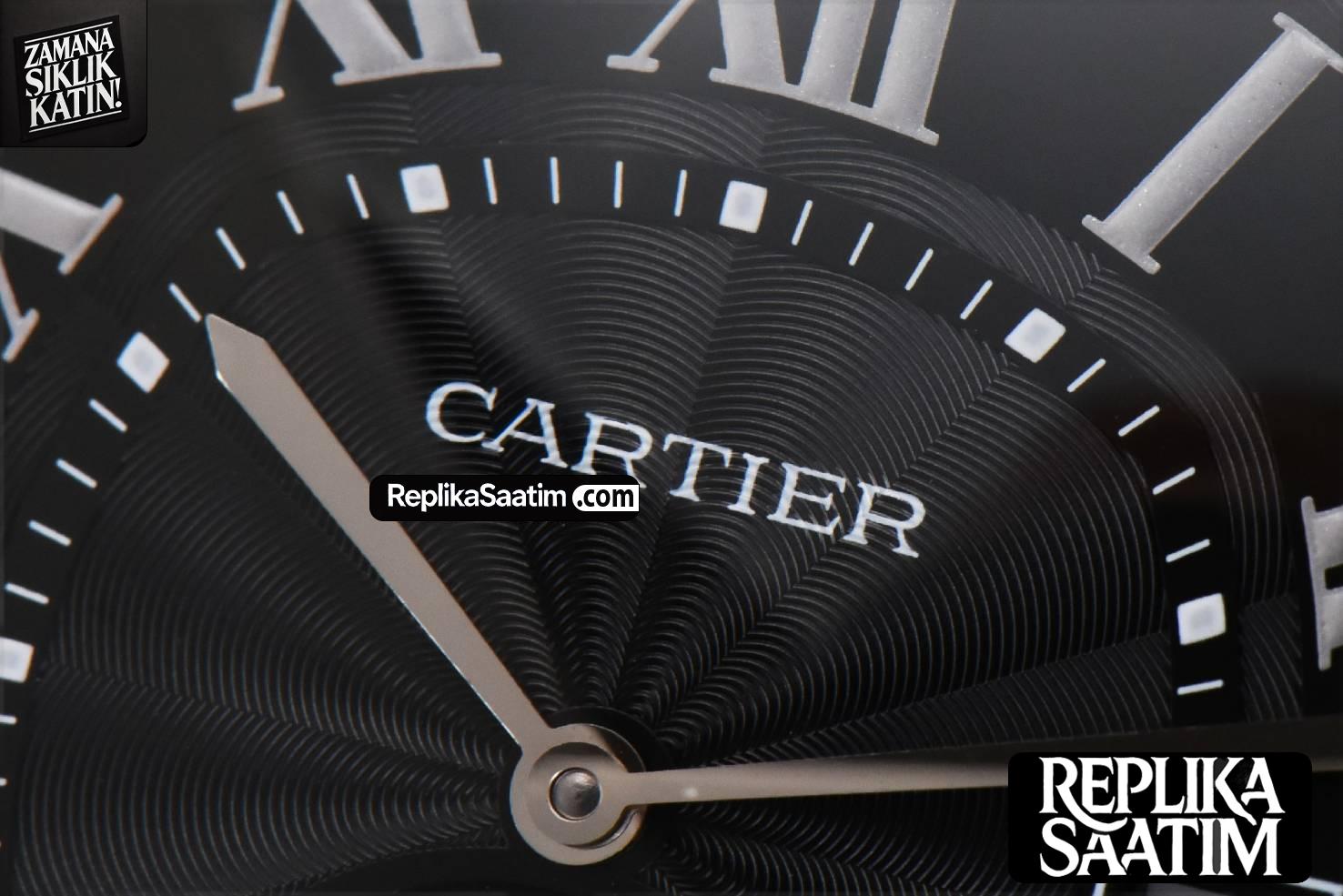 Drive De Cartier 40mm APSF Black Dial Black Leather Strap A23J -04