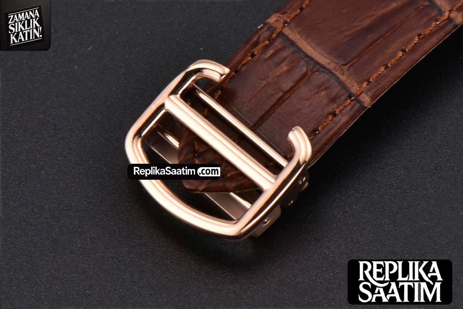 Drive De Cartier RG 40mm APS Gray Dial Brown Leather Strap A23J -24