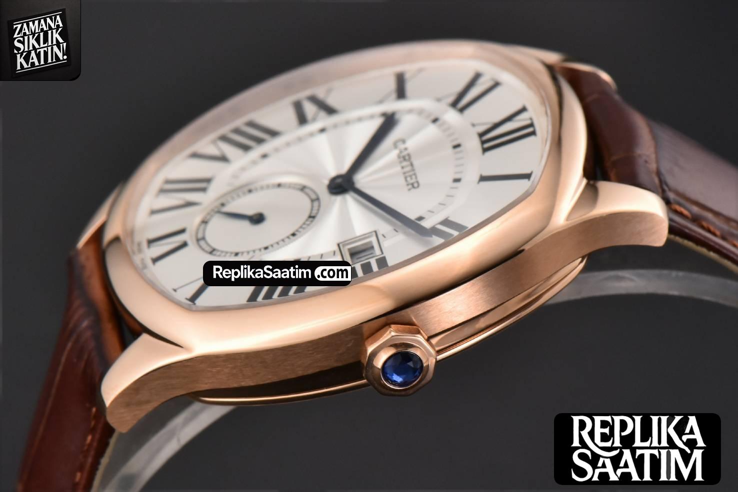 Drive De Cartier RG 40mm APSF White Dial Brown Leather Strap A23J -11