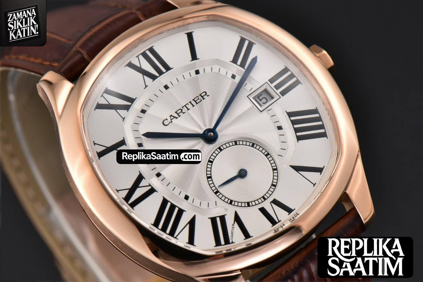 Drive De Cartier RG 40mm APSF White Dial Brown Leather Strap A23J -12