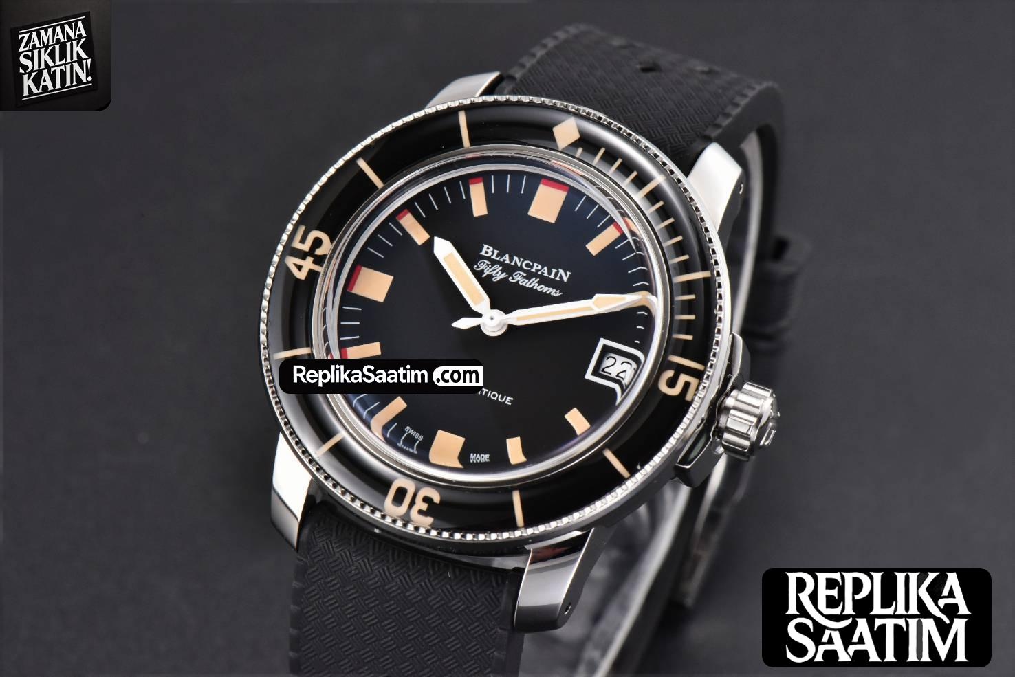 Fifty Fathoms 5008B Barakuda 40mm GSF Black Dial Black Rubber Strap A1151 -03