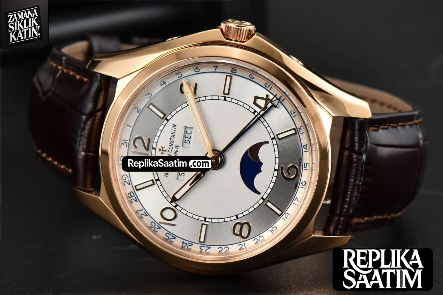 Fiftysix Complete Calendar RG 40mm ZF White Dial Brown Leather Strap A2460 -10