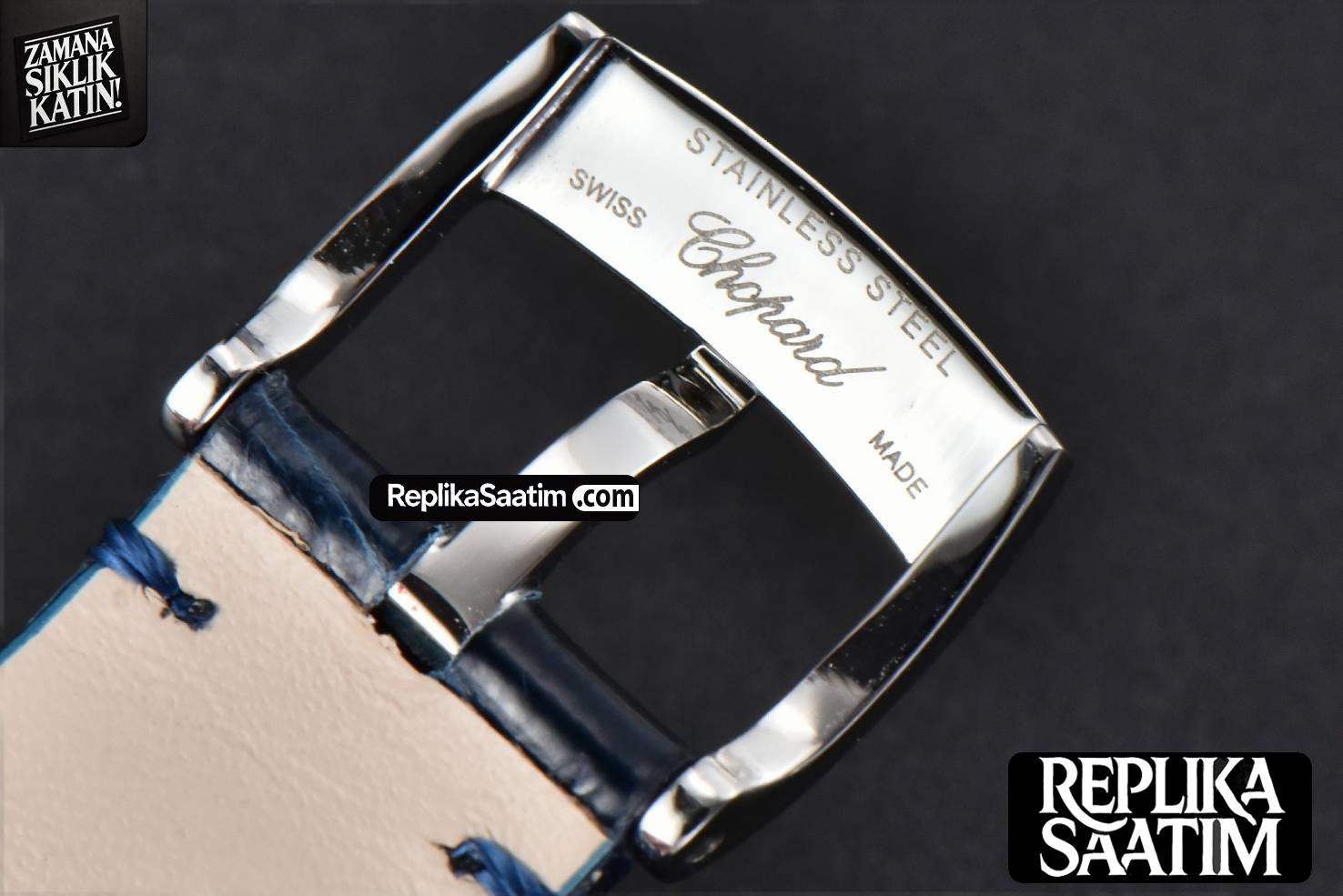 Happy Sport Automatic RG/SS 33mm HWF White Dial Blue Leather Starp A2892 -19