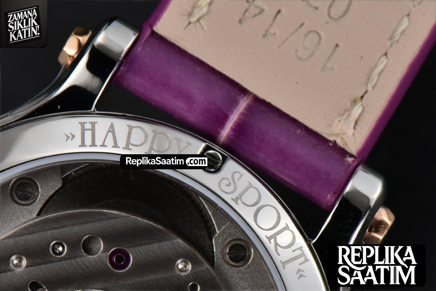 Happy Sport Automatic RG/SS 33mm HWF White Dial Grape Leather Starp A2892 -22
