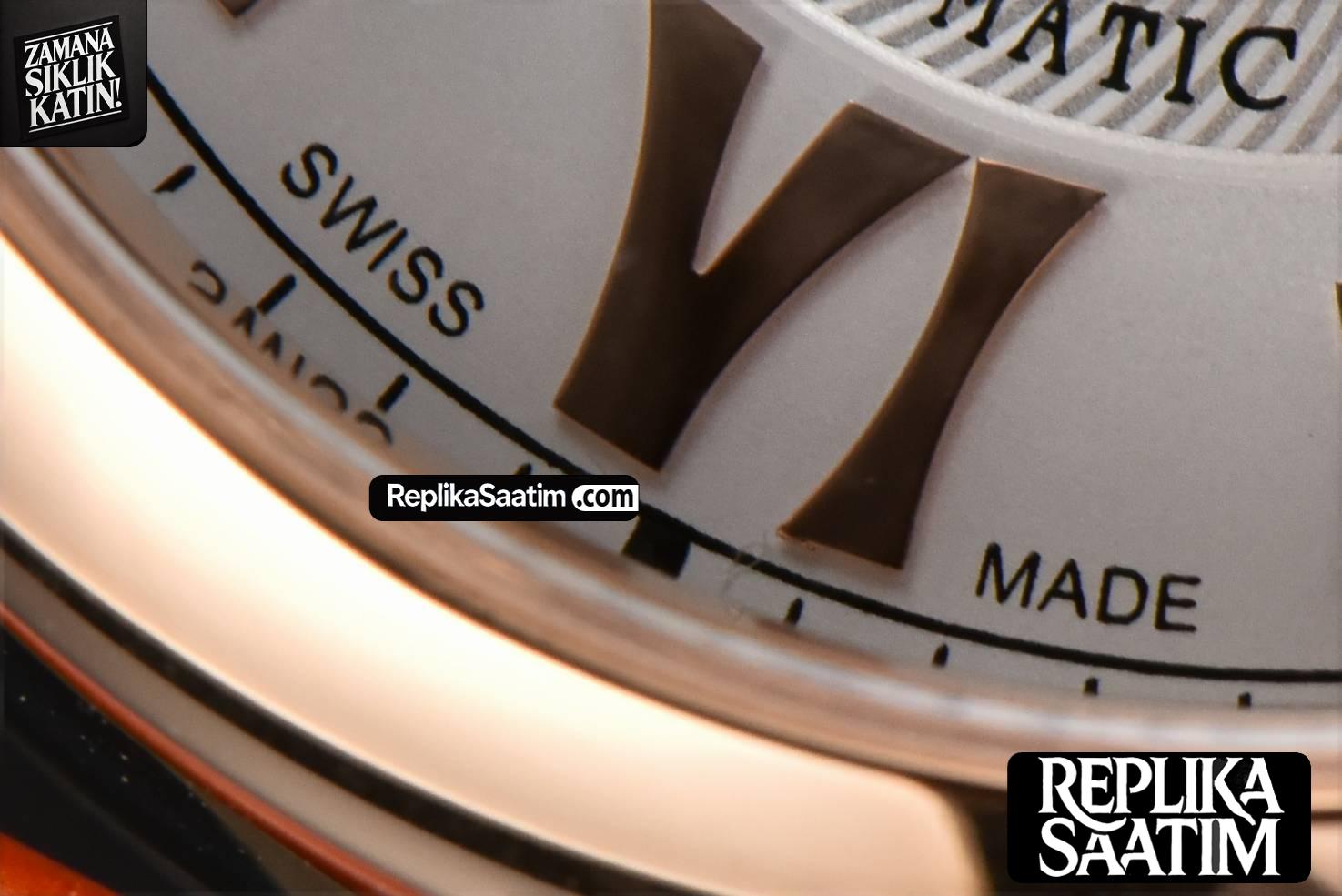 Happy Sport Automatic RG/SS 33mm HWF White Dial Orange Leather Starp A2892 -09