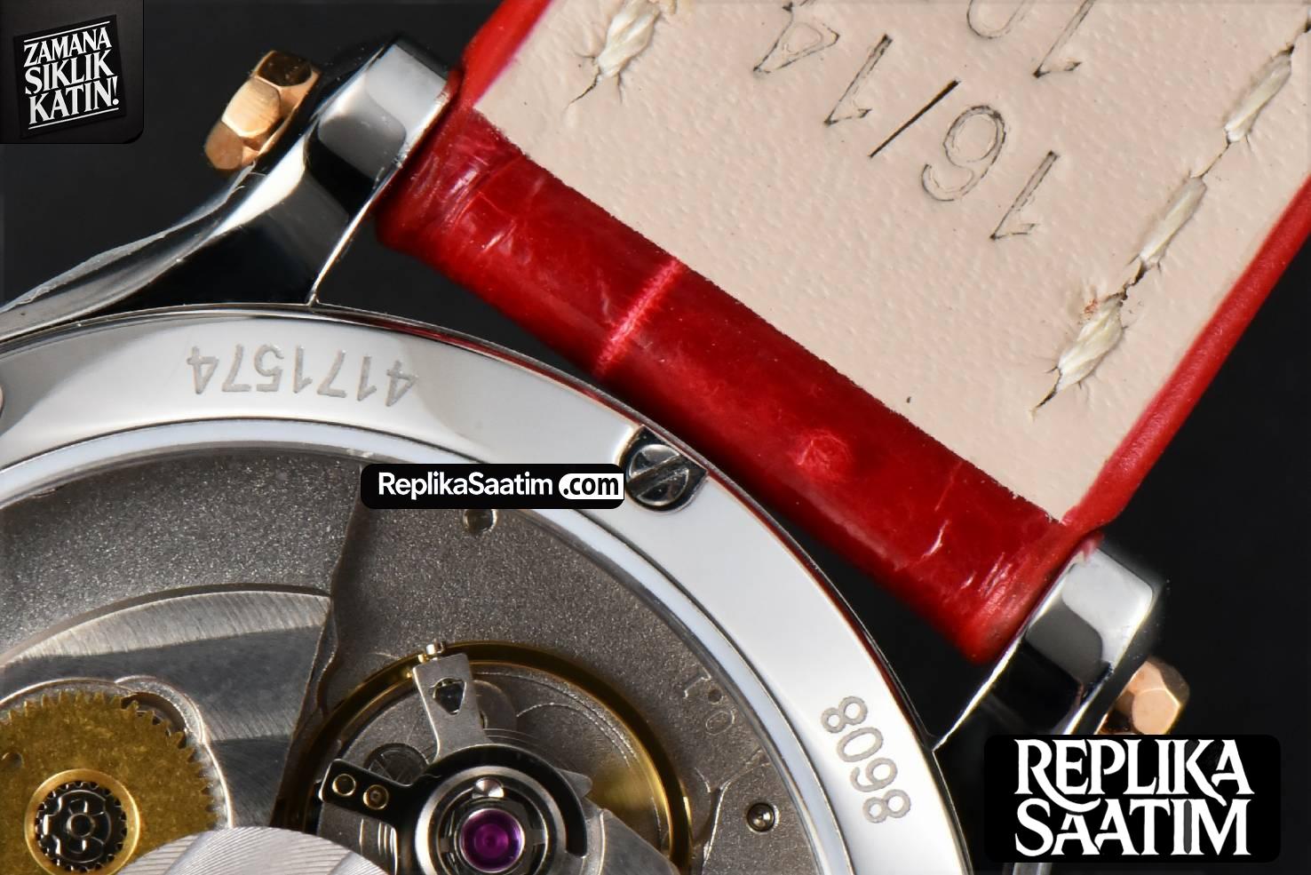 Happy Sport Automatic RG/SS 33mm HWF White Dial Red Leather Starp A2892 -22