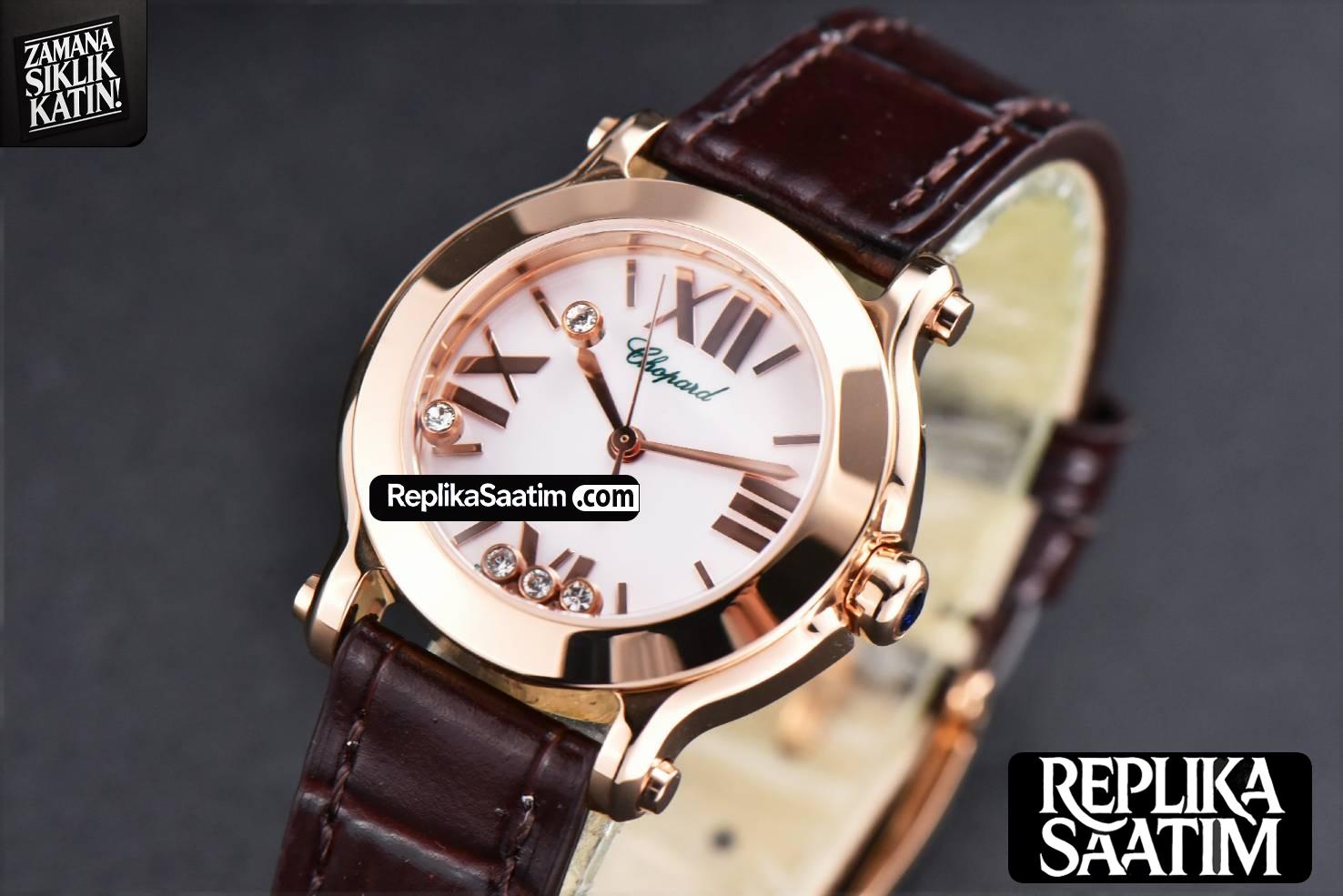 Happy Sport ZF 30MM RG White Dial Black Leather Starp Swiss Quartz -03