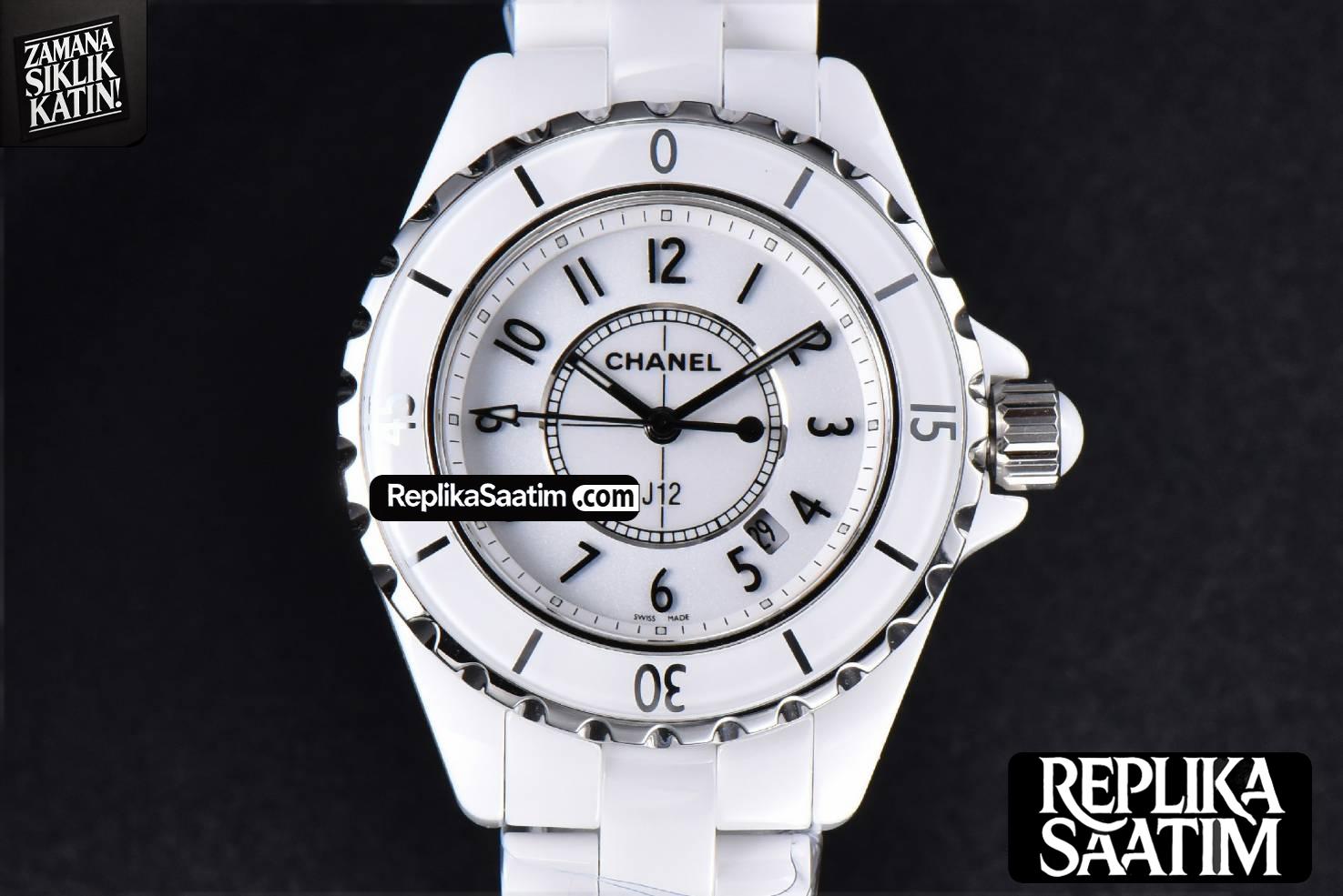 J12 38mm XF WhiteCeramic White Dial Crystal Markers On Bracelet -16