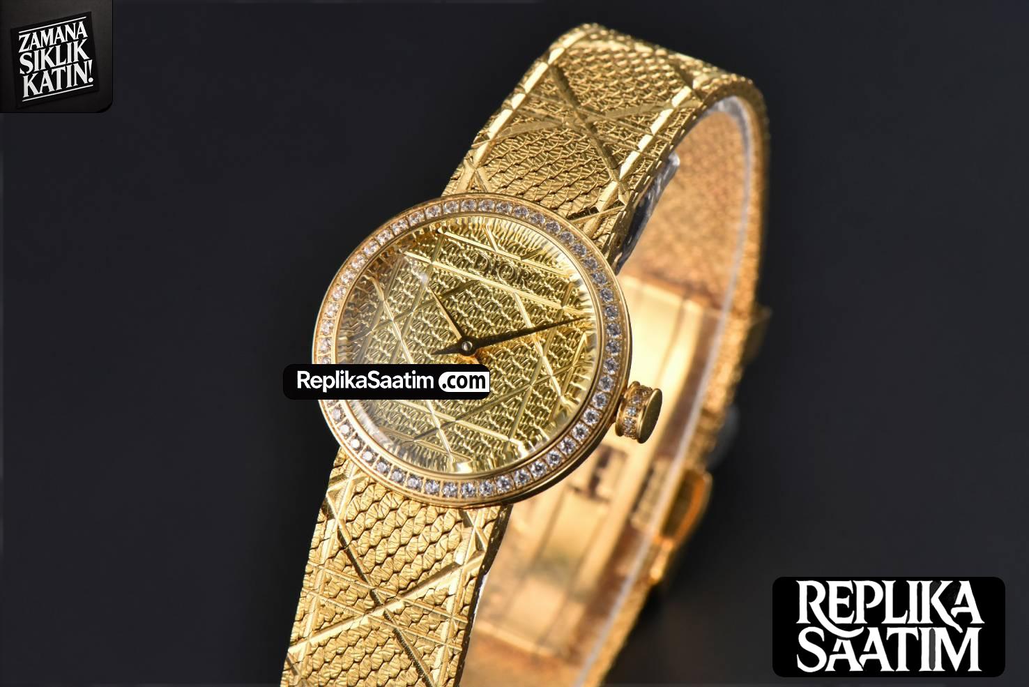 La D My Dior 25mm K11F Diamond Gold Dial Quartz -03