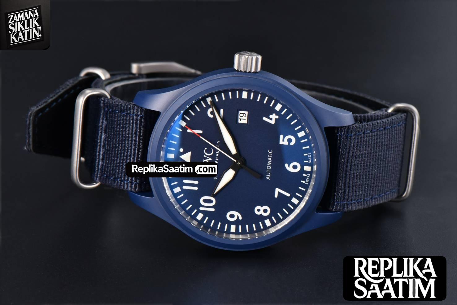 Laureus IW328101 41mm V7F Blue Ceramic Blue Dial Nylon Strap -12
