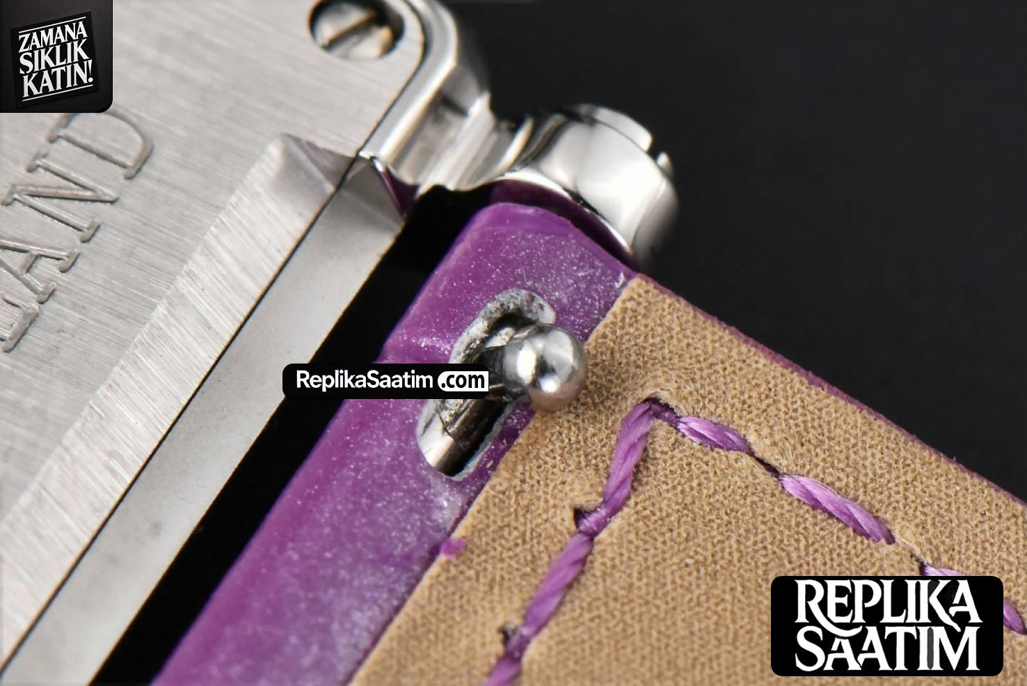 Long Island Ladies 26mm ZF Diamond MOP Dial Purple Leather Strap Swiss Ronda Quartz -20