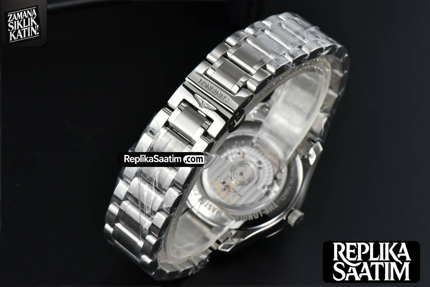 Longines Master Moonphase 40MM GF Black Dial Diamond Marker SS Bracelet A899 -13