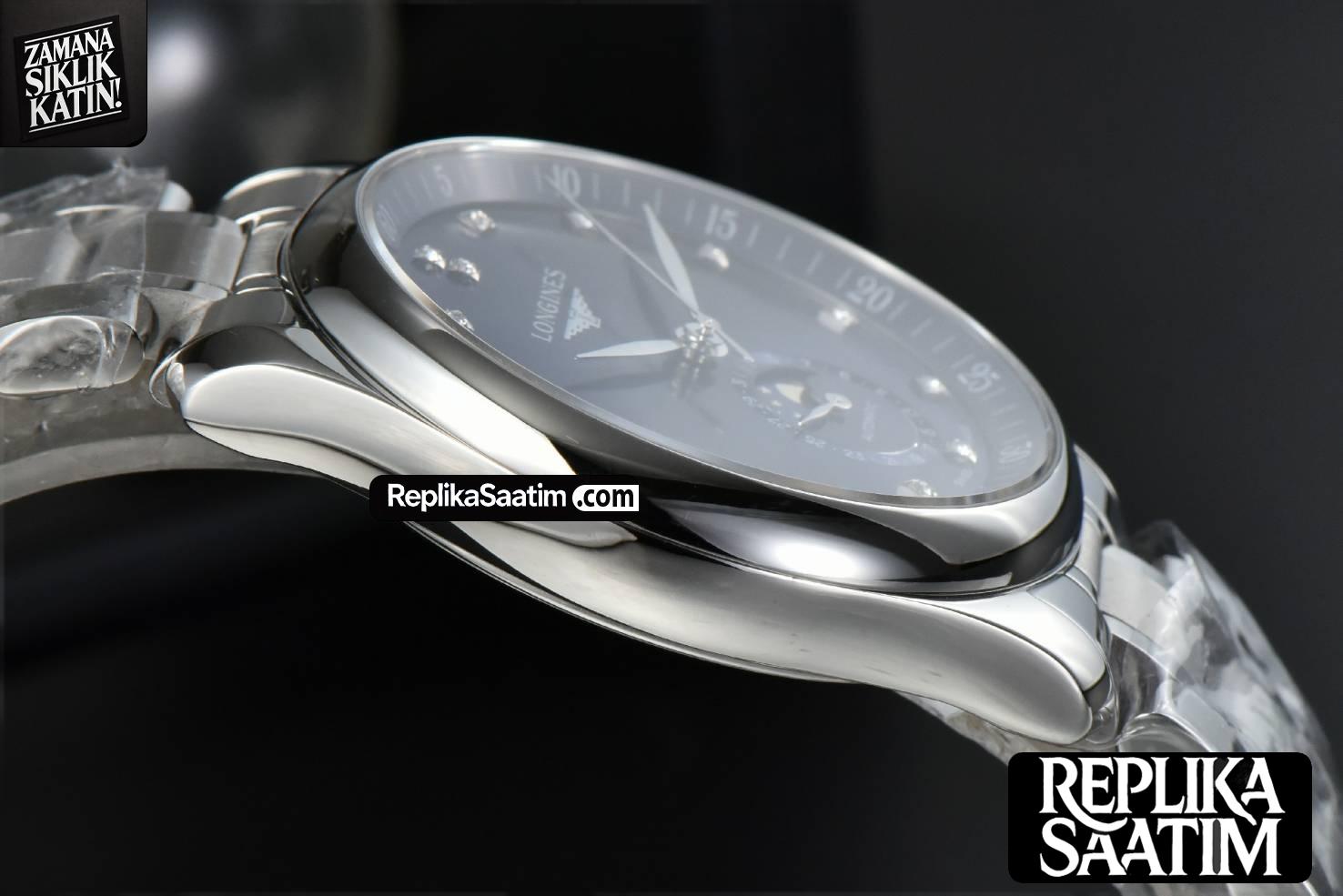 Longines Master Moonphase 40MM GF Blue Dial Diamond Marker SS Bracelet A899 -10