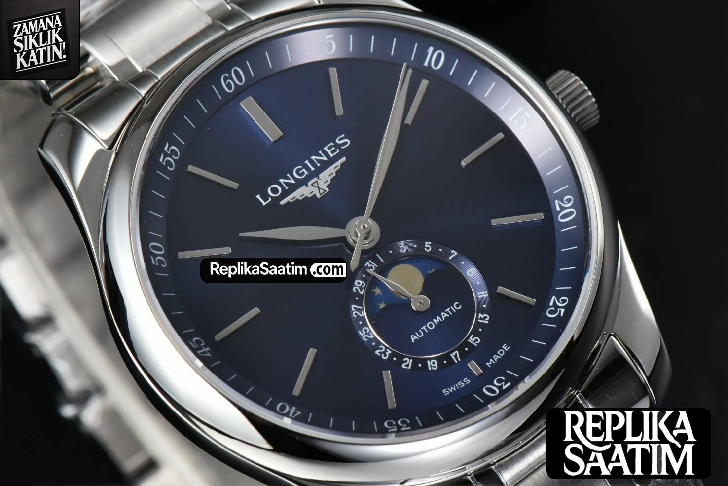 Longines Master Moonphase 40MM GF Blue Dial Stick Marker SS Bracelet A899 -05