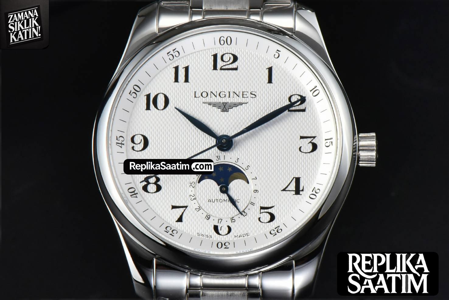 Longines Master Moonphase 40MM GF White Dial SS Bracelet A899 -11