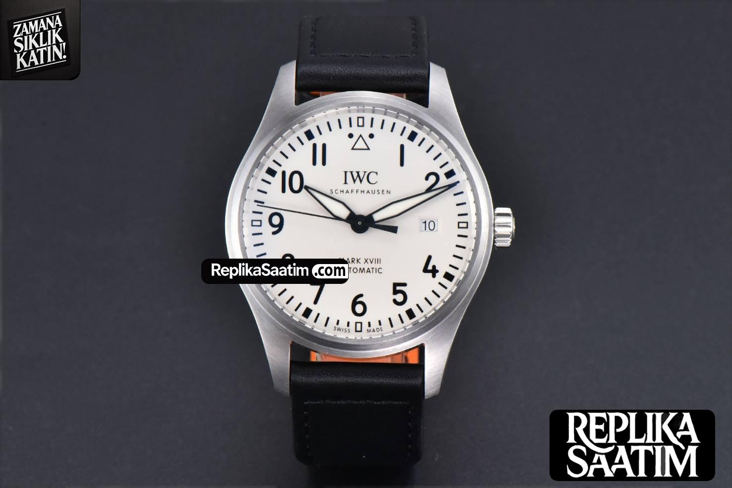 Mark XVIII IWC327012 V7F 40MM White Dial Black Leather Strap V7F A2892 -02