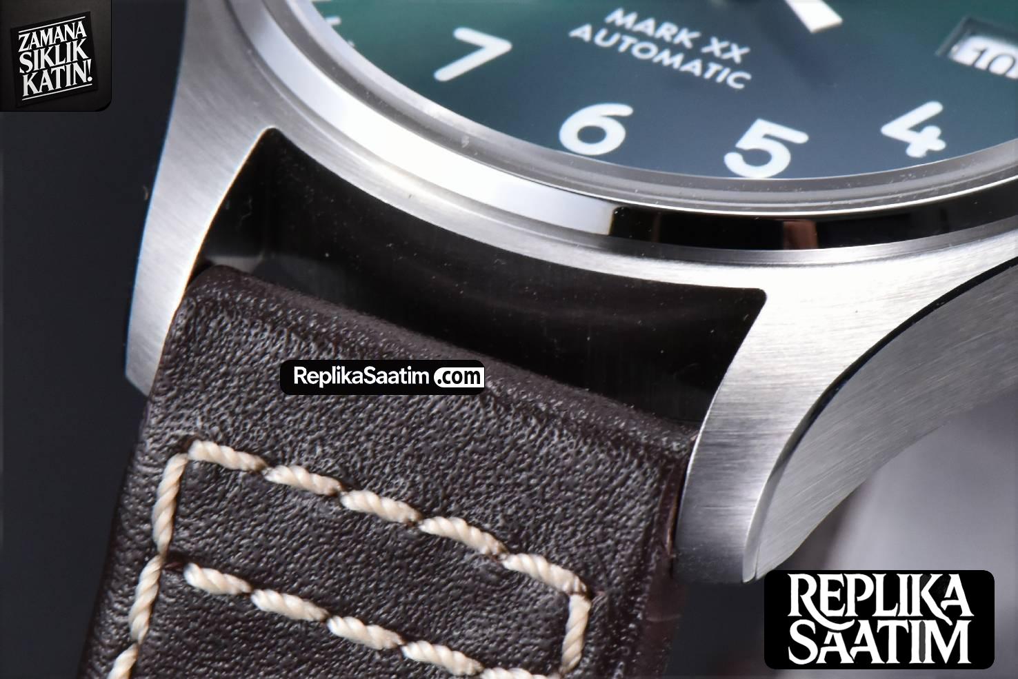 Mark XX IWC328201 40mm GSF Green Dial Brown Leather Strap A2892 -08